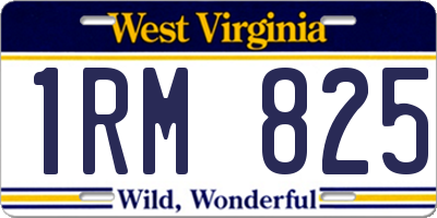 WV license plate 1RM825