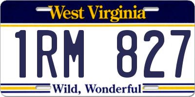 WV license plate 1RM827