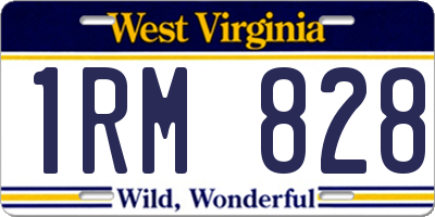 WV license plate 1RM828