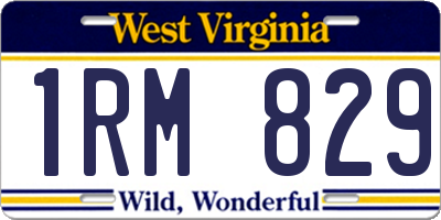 WV license plate 1RM829