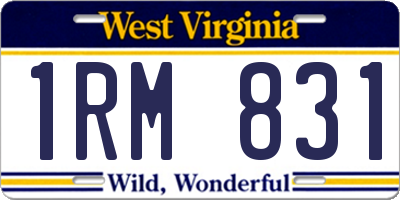 WV license plate 1RM831