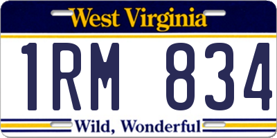 WV license plate 1RM834