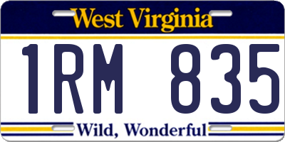 WV license plate 1RM835