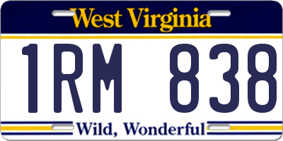 WV license plate 1RM838