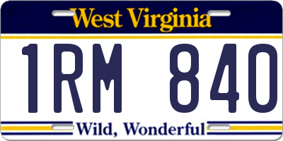 WV license plate 1RM840
