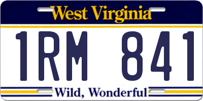 WV license plate 1RM841