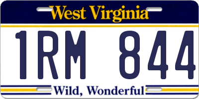 WV license plate 1RM844