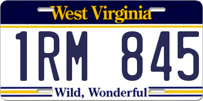 WV license plate 1RM845