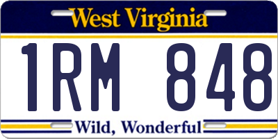 WV license plate 1RM848