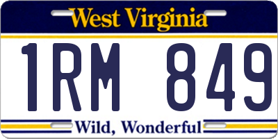 WV license plate 1RM849