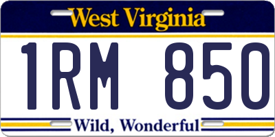 WV license plate 1RM850