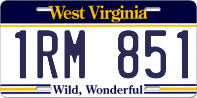 WV license plate 1RM851