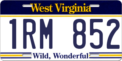 WV license plate 1RM852