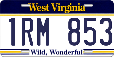 WV license plate 1RM853