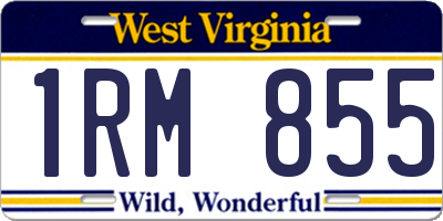 WV license plate 1RM855