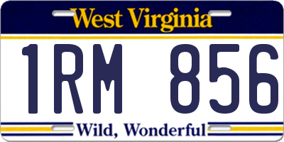 WV license plate 1RM856