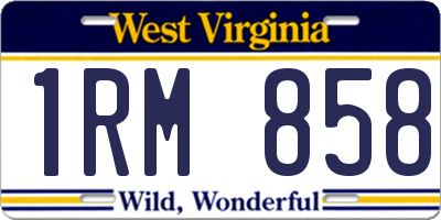 WV license plate 1RM858