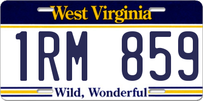 WV license plate 1RM859