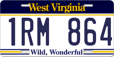 WV license plate 1RM864