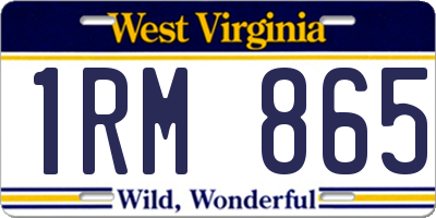 WV license plate 1RM865