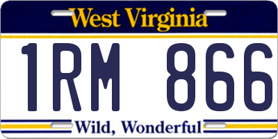 WV license plate 1RM866