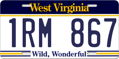 WV license plate 1RM867