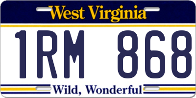 WV license plate 1RM868