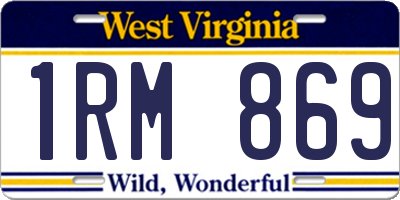 WV license plate 1RM869