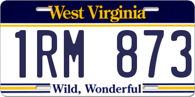 WV license plate 1RM873