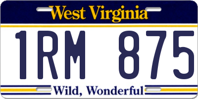 WV license plate 1RM875