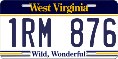 WV license plate 1RM876