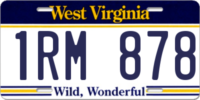 WV license plate 1RM878