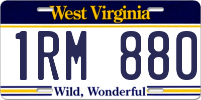 WV license plate 1RM880