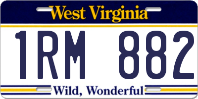 WV license plate 1RM882