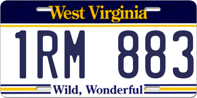 WV license plate 1RM883