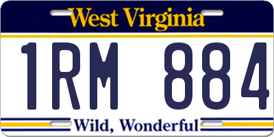 WV license plate 1RM884