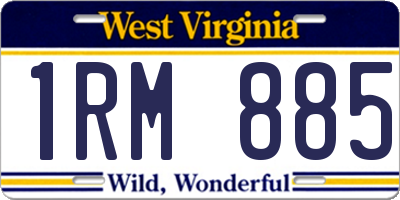 WV license plate 1RM885