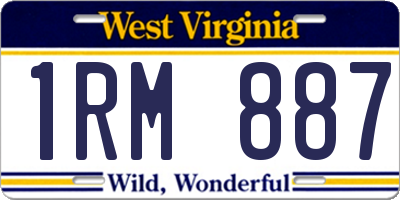 WV license plate 1RM887