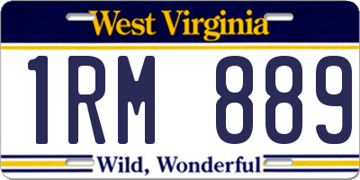 WV license plate 1RM889