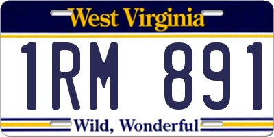 WV license plate 1RM891