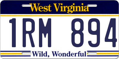 WV license plate 1RM894
