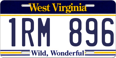 WV license plate 1RM896