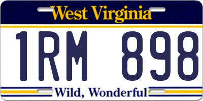WV license plate 1RM898