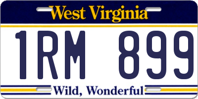 WV license plate 1RM899