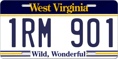 WV license plate 1RM901