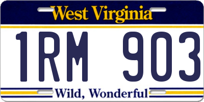 WV license plate 1RM903