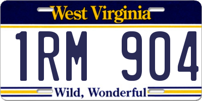 WV license plate 1RM904