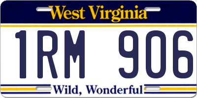 WV license plate 1RM906