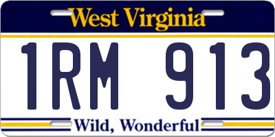 WV license plate 1RM913