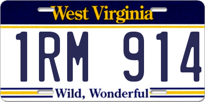 WV license plate 1RM914